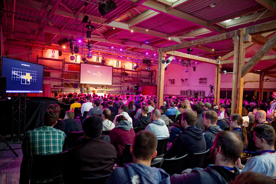 Attendees watching a graphics programming talk at GPC 2025 in Breda